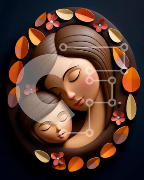 Intra Συλλεκτικό Ξύλινο Παζλ Plywood  4mm - Puzzle με Θέμα Abstract 3D Sculpture: Mother and Child Bond Σε Ξύλινο Κουτί - Διαστάσεις Puzzle: 10x10 cm – 25 κομμάτια