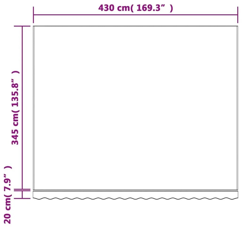 Τεντόπανο Ανταλλακτικό Ριγέ Πολύχρωμο 4,5x3,5 μ. - Πολύχρωμο