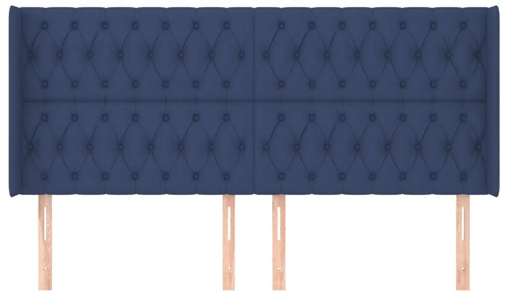 Κεφαλάρι με Πτερύγια Μπλε 183x16x118/128 εκ. Υφασμάτινο 3119936