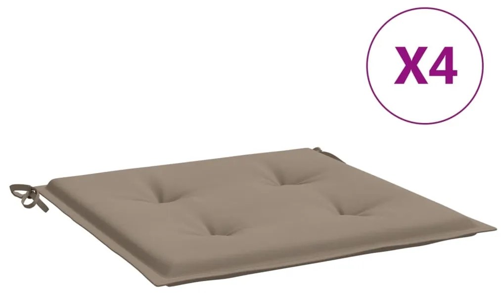 vidaXL Μαξιλάρια Καρέκλας Κήπου 4 τεμ. Taupe 50x50x3 εκ. Oxford Ύφασμα