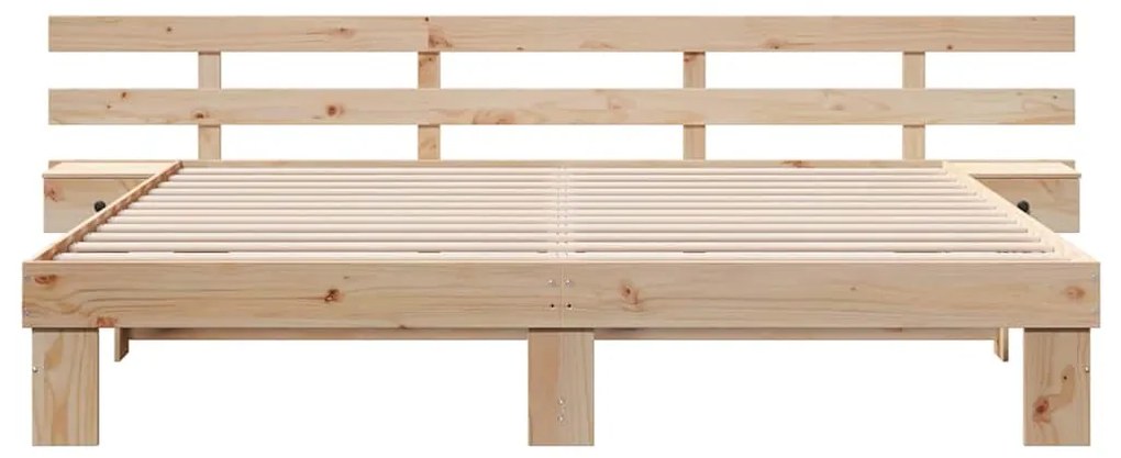 vidaXL Σκελετός Κρεβατιού με συρτάρι Καφέ 180 x 200 cm Μασίφ ξύλο