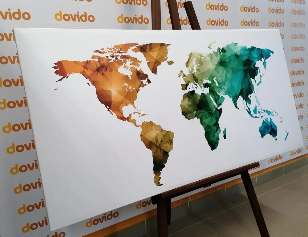 Εικόνα στον πολυγωνικό παγκόσμιο χάρτη με χρώμα φελλού - 120x60  peg
