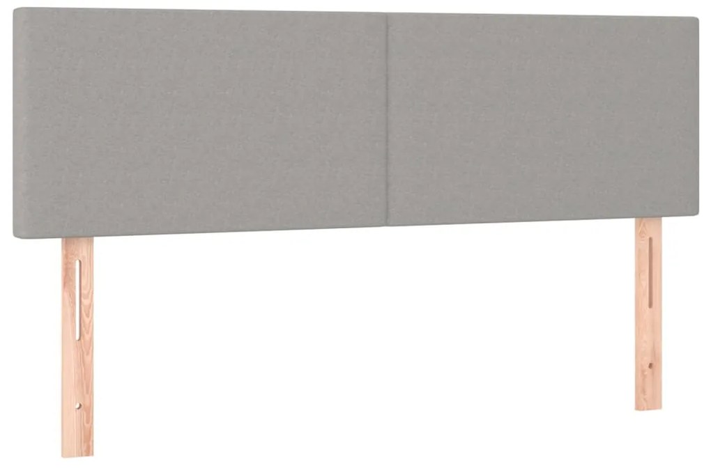 vidaXL Κρεβάτι Boxspring με Στρώμα & LED Αν.Γκρι 140x190εκ. Υφασμάτινο