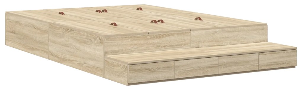 vidaXL Κρεβάτι Αποθήκευσης σε Χρώμα Σοένα 135x190 εκ.