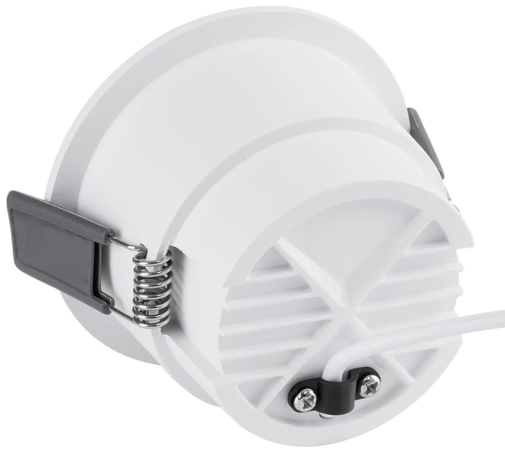 GloboStar® PLUTO-M 60255 Χωνευτό LED Spot Downlight TrimLess Φ8.4cm 10W 1250lm 38° AC 220-240V IP20 Φ8.4 x Υ5.9cm - Στρόγγυλο - Λευκό &amp; Anti-Glare HoneyComb - Θερμό Λευκό 2700K - Bridgelux COB - 5 Years Warranty