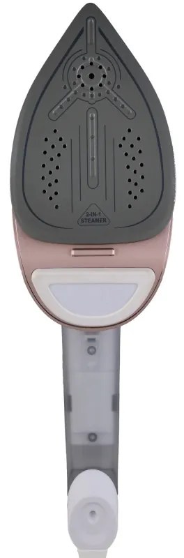 Σίδερο ατμού 2in1 Adler AD 5044, 1800W, 180ml, 25g/min, Κεραμική πλάκα, οθόνη LED, Κάθετο και οριζόντιο σιδέρωμα, Λευκό/Χρυσό