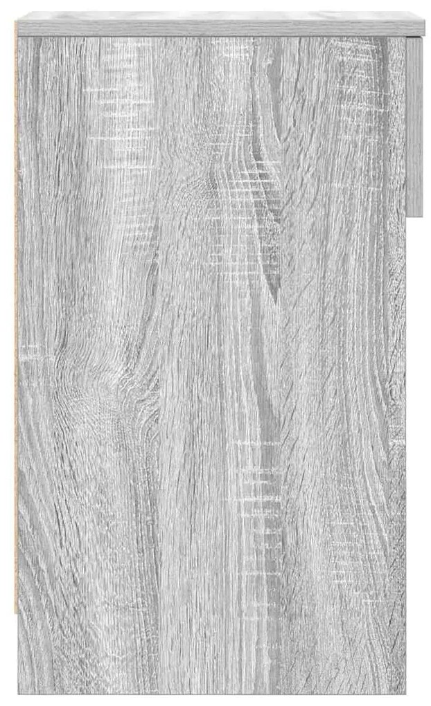 vidaXL Κομοδίνα με συρτάρι 2 τεμάχια Γκρι Sonoma 20x36x60 εκ.