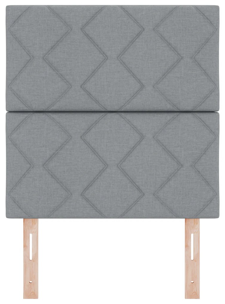 vidaXL Κεφαλάρι Argyle με κεφαλάρι Ανοιχτό γκρι 80 cm Υλικό: Ύφασμα, Ξύλο