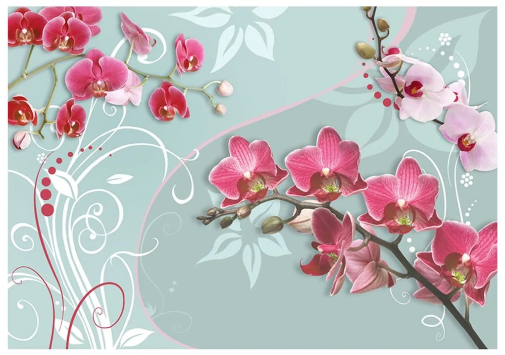 Φωτοταπετσαρία - Pink orchids - variation II 250x175