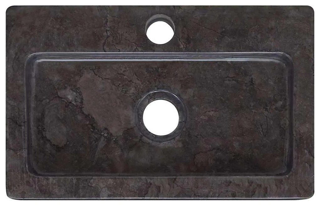 vidaXL Νιπτήρας Επιτοίχιος Μαύρος 38 x 24 x 6,5 εκ. Μαρμάρινος