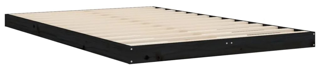 vidaXL Σκελετός Κρεβατιού Μαύρος 120x190 εκ. Μασίφ Πεύκο Small Double
