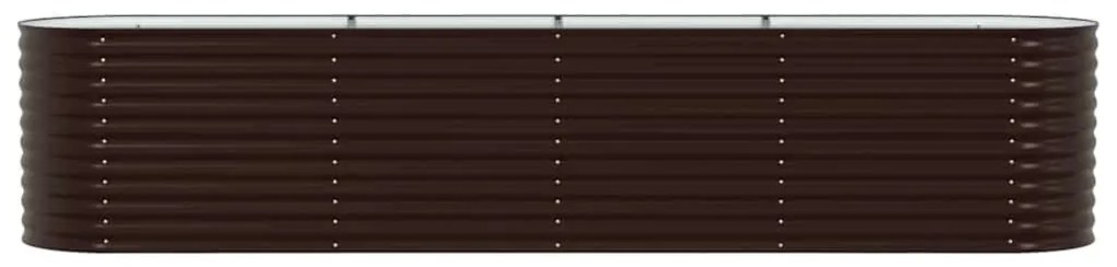 vidaXL Υπερυψωμένη Ζαρντινιέρα Καφέ 400 x 80 x 81 cm Ατσάλι