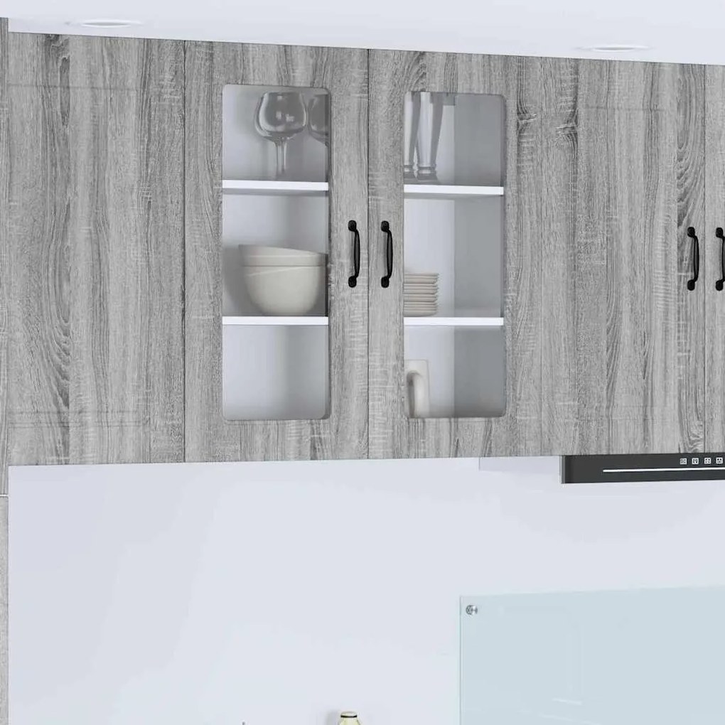 vidaXL Κρεμαστό ντουλάπι κουζίνας Γκρίζο Σονομα 80 x 31 x 80 εκ.