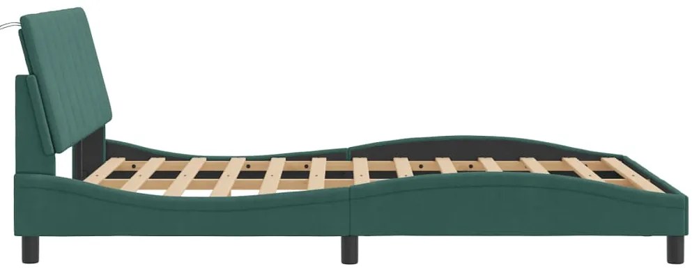 vidaXL Σκελετός Κρεβατιού Χωρίς Στρώμα Hanko Πράσινο 140x190εκ. Βελούδινο