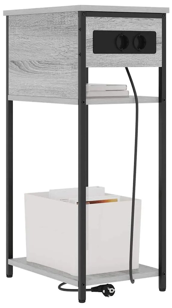 vidaXL Κομοδίνο Γκρι sonoma 41 x 28 x 76 εκ. Επεξεργασμένο ξύλο