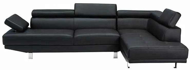 Γωνιακός Καναπές Mesa 491, Μαύρο, 265x191x82cm, 98 kg, Πόδια: Μέταλλο | Epipla1.gr