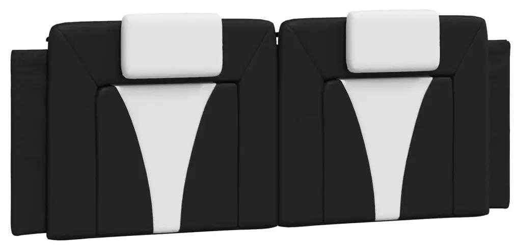 Πλαίσιο Κρεβατιού με Κεφαλάρι Μαύρο/Λευκό 120x200εκ Συνθ. Δέρμα - Μαύρο