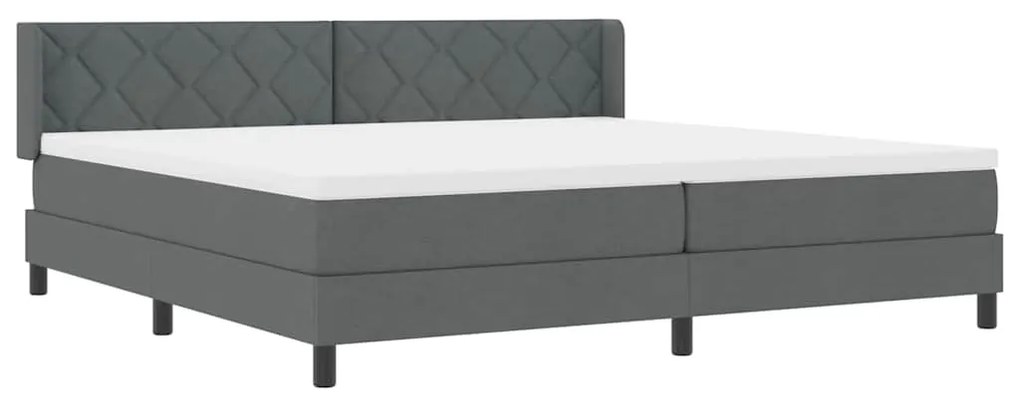 vidaXL Κρεβάτι box spring με στρώμα με στρώμα Σκούρο γκρι 200 x 200 cm