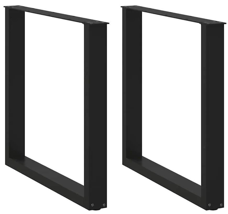 Πόδια Τραπεζαρίας σε Σχήμα U, 2 τεμ. Μαύρο, Ατσάλι 90x(72-73) εκ.