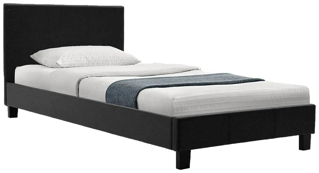 Κρεβάτι Nevil  100x200 PU χρώμα μαύρο ματ