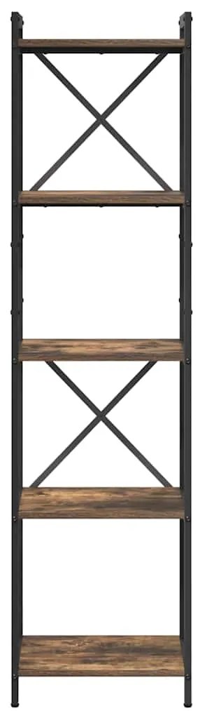 vidaXL Βιβλιοθήκη Καπνιστή δρυς 40 x 30 x 153 εκ Επεξεργασμένο ξύλο