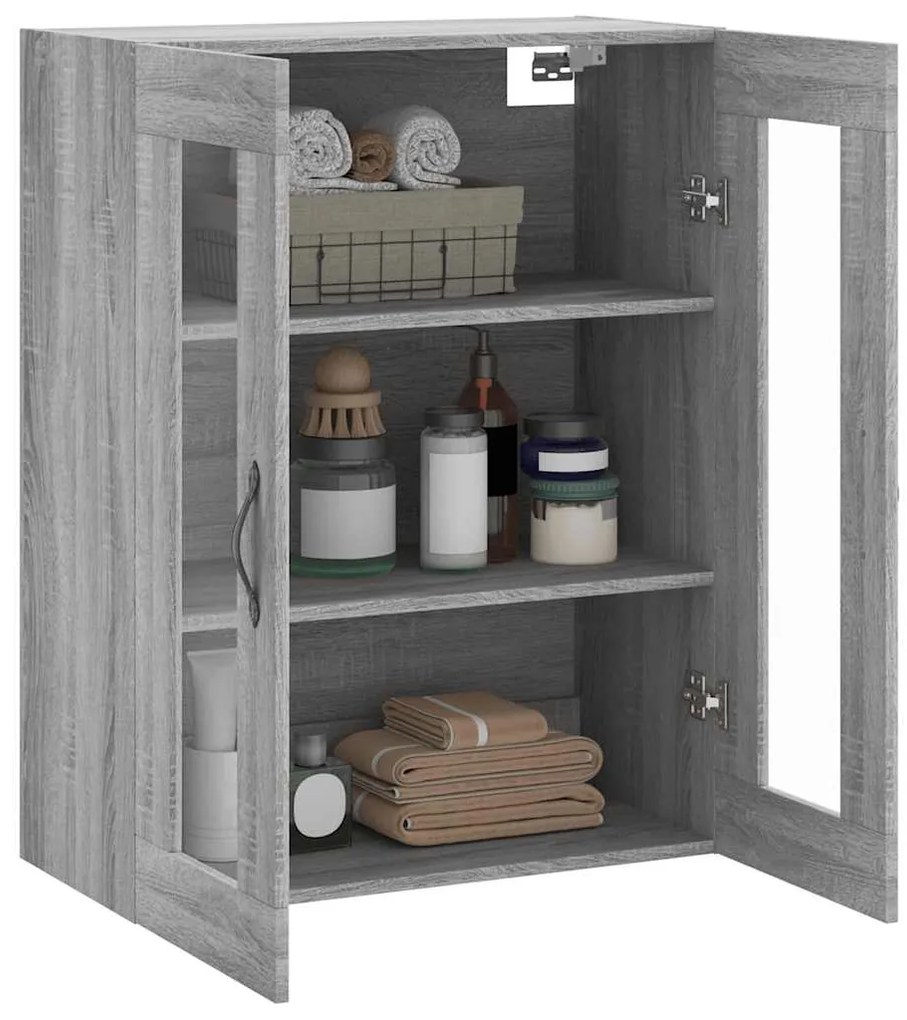vidaXL Ντουλάπι Επιτοίχιο Γκρι Sonoma 69,5 x 34 x 90 εκ. Επεξεργ. Ξύλο