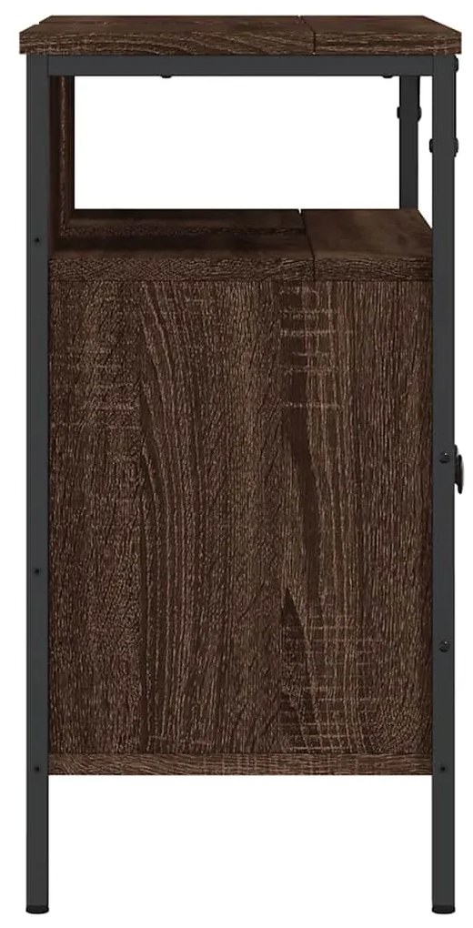 vidaXL Ντουλάπι Νιπτήρα Μπάνιου Καφέ Δρυς 60x30x60 εκ. Επεξ. Ξύλο