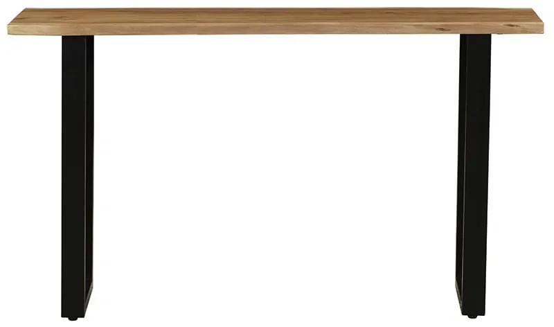 Κονσόλα Carver pakoworld μασίφ ξύλο ακακίας 3.5εκ καρυδί-πόδι μαύρο 150x40x76εκ