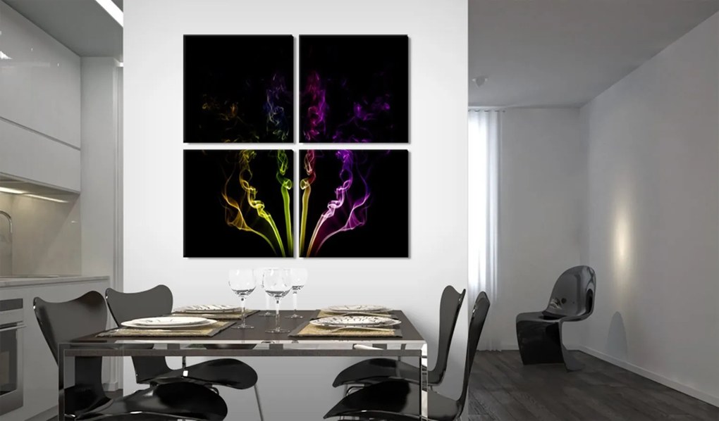 Πίνακας - Rainbow-hued smoke trails 60x60