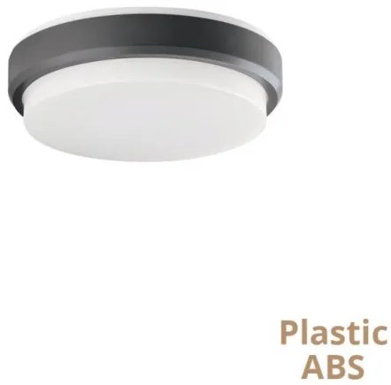 Πλαφονιέρα φωτιστικό LED Leros Plus πλαστικό γκρι Viokef 4171701 Ανθρακί