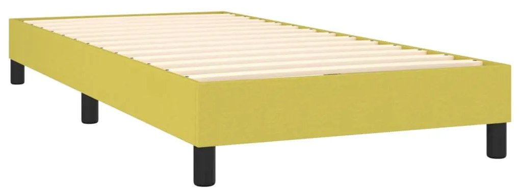 Κρεβάτι Boxspring με Στρώμα Πράσινο 100 x 200 εκ. Υφασμάτινο - Πράσινο