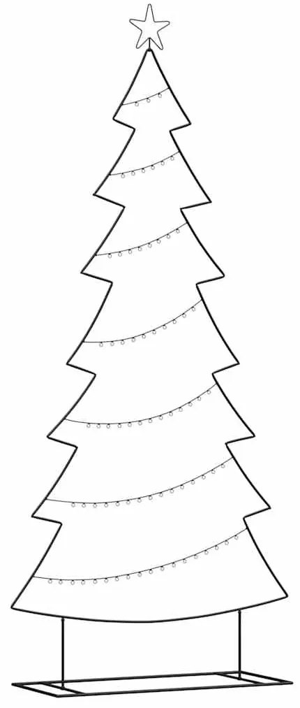 vidaXL Μεταλλικό χριστουγεννιάτικο δέντρο με βάση Μαύρο 210 cm Ατσάλι