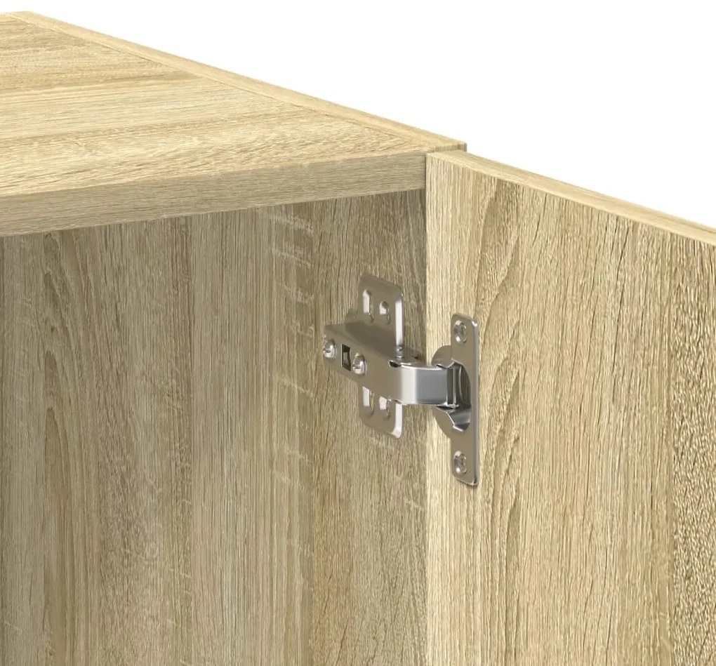 Ραφιέρα με Ντουλάπια Sonoma Δρυς 70x42,5x225 εκ. Επεξ. Ξύλο - Καφέ