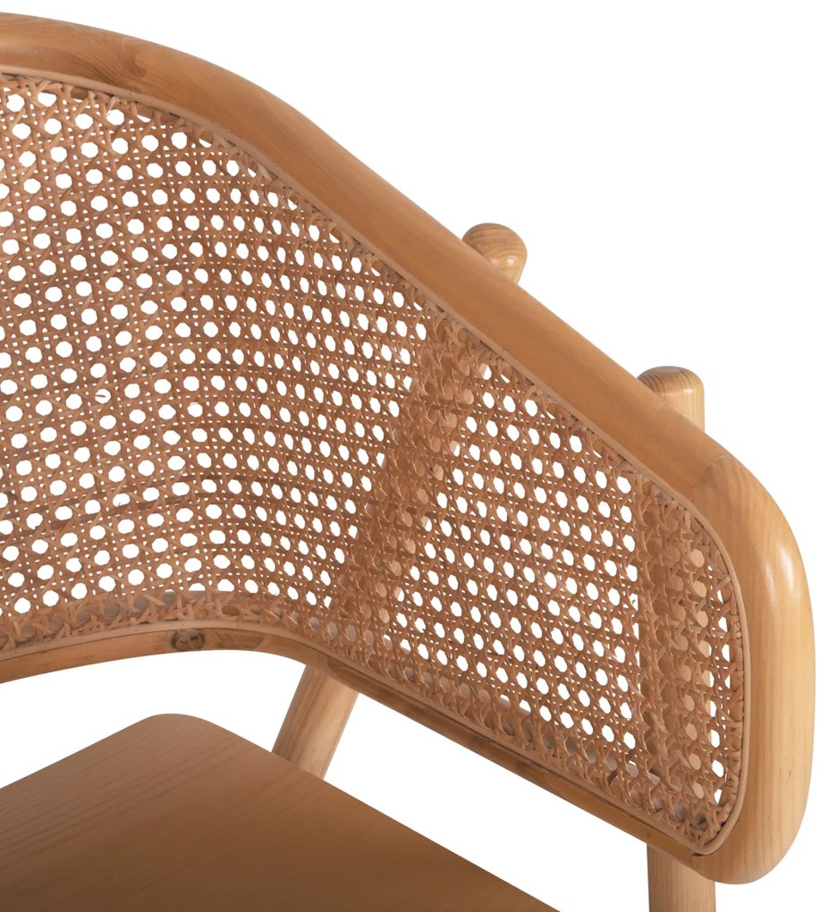 Πολυθρόνα Kenlee Φράξινος Και Φυσικο Rattan Rattan Σε Φυσικο 57,5x55x81Yεκ.