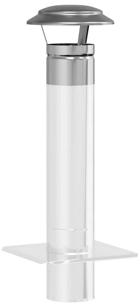 vidaXL Κάλυμμα Βροχής Καμινάδας Ασημί 20 x 20 x 18 εκ.