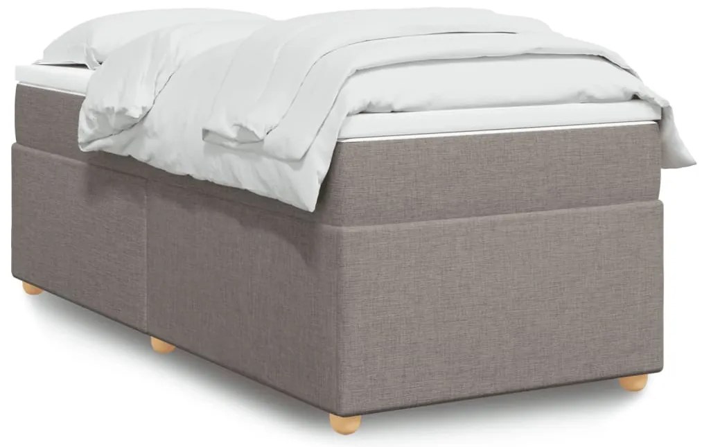vidaXL Κρεβάτι Boxspring με Στρώμα Taupe 90x190 εκ.Υφασμάτινο