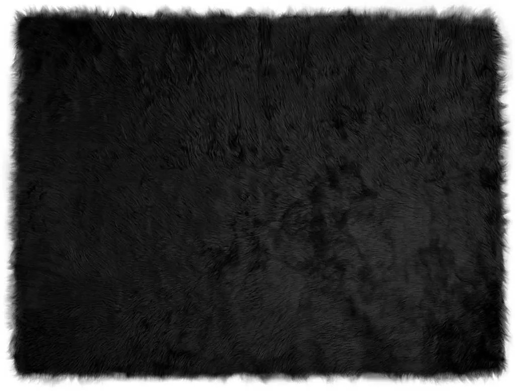 vidaXL Ψεύτικο Δέρμα Προβάτου Χαλί Tafalla Μαύρο 160 x 230 cm