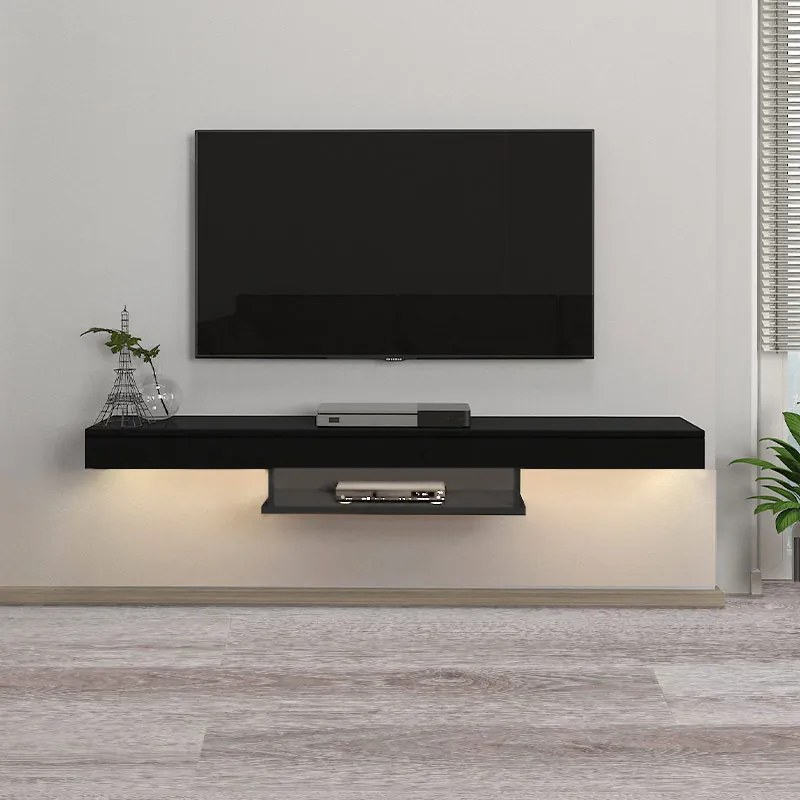 ΕΠΙΠΛΟ ΤΗΛΕΟΡΑΣΗΣ ΕΠΙΤΟΙΧΙΟ ALBARES MEGAPAP ΜΕ LED ΧΡΩΜΑ ΜΑΥΡΟ 150X29,6X22ΕΚ.