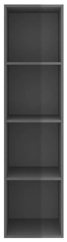 vidaXL Έπιπλο Τηλεόρασης Κρεμαστό Γυαλ.Γκρι 37x37x142,5 εκ Επεξ. Ξύλο