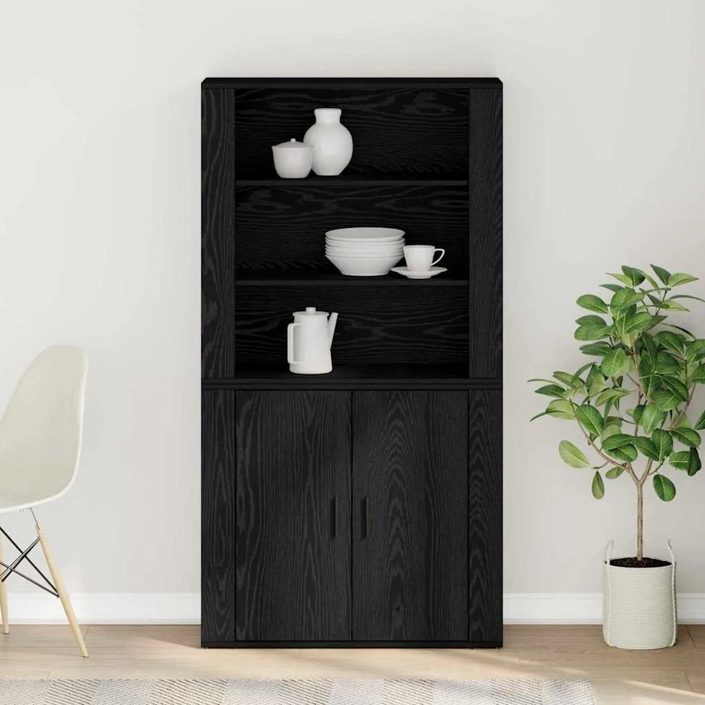 vidaXL Υψηλό Τραπέζι Μαύρη δρυς 80 x 33 x 150 εκ Επεξεργασμένο ξύλο