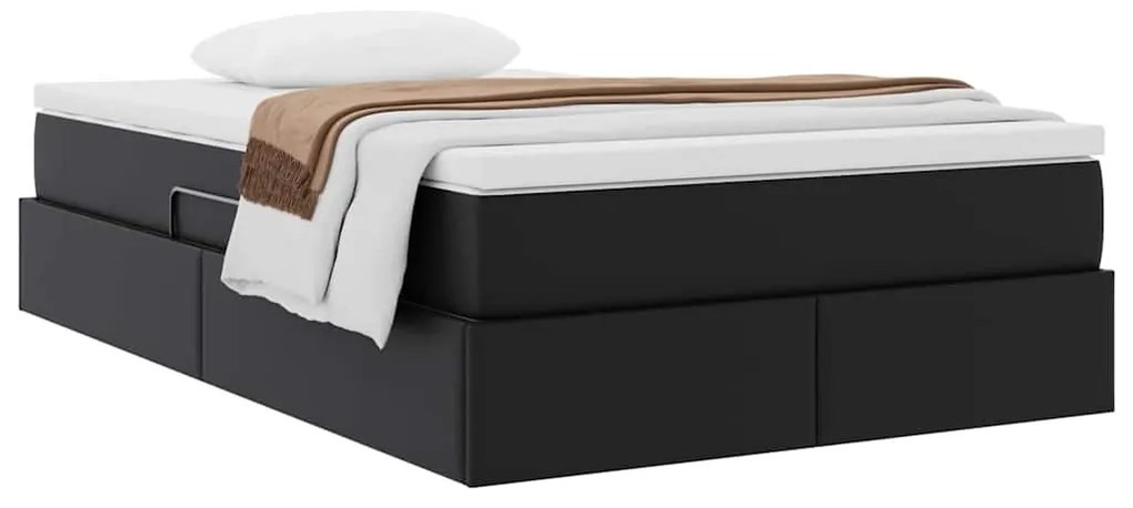 vidaXL Κρεβάτι με αποθηκευτικό χώρο και στρώμα Μαύρο 120 x 200 cm