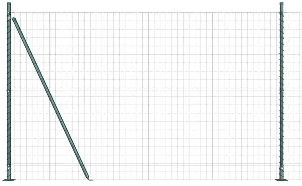 vidaXL Τεντώτο με στήριγμα Πράσινο 1,5 x 10 m Χάλυβας και PVC