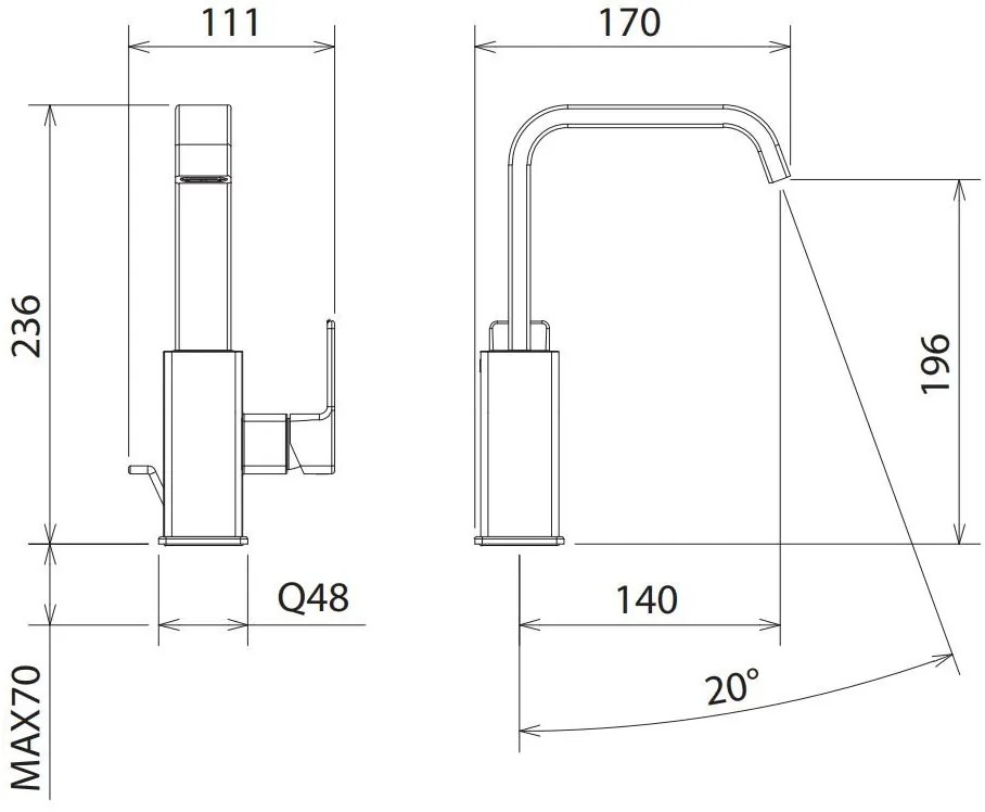Μπαταρία νιπτήρος LaTorre Profili Plus II
