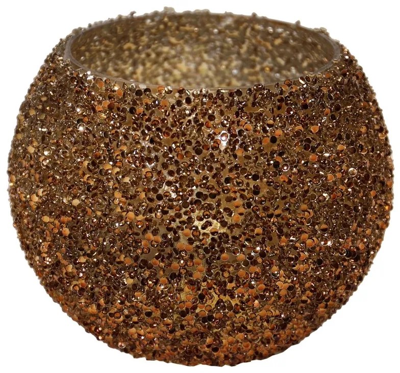Κηροπήγιο Γυάλινο 11x8,5εκ. Strass Amber Art Et Lumiere 30535