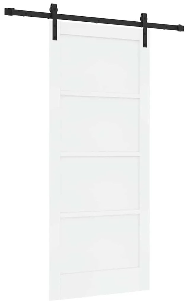 vidaXL Συρόμενη Πόρτα Λευκό και μαύρο 86 x 198.5 cm