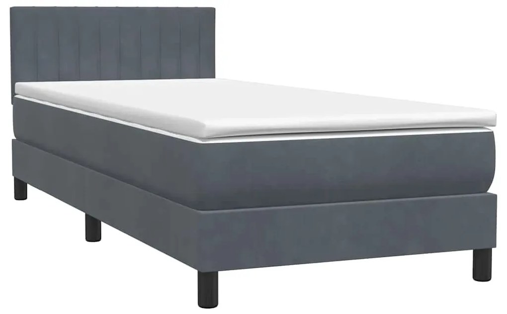 ΚΡΕΒΑΤΙ BOXSPRING ΜΕ ΣΤΡΩΜΑ ΣΚΟΥΡΟ ΓΚΡΙ 90X210 ΕΚ. ΒΕΛΟΥΔΙΝΟ 3317056