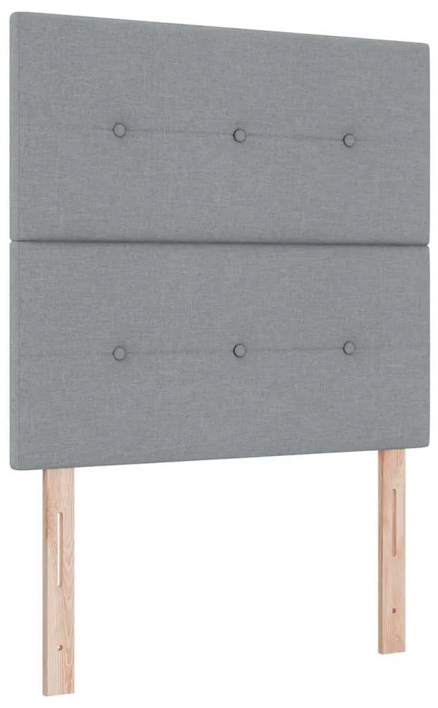vidaXL Κρεβάτι με ελατήρια Ανοιχτό γκρι 120 x 190 cm ύφασμα