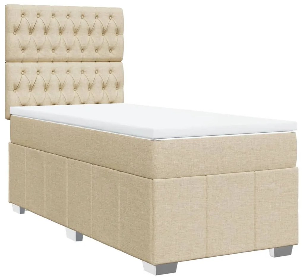 ΚΡΕΒΑΤΙ BOXSPRING ΜΕ ΣΤΡΩΜΑ ΚΡΕΜ 100 X 200 ΕΚ. ΥΦΑΣΜΑΤΙΝΟ 3291591