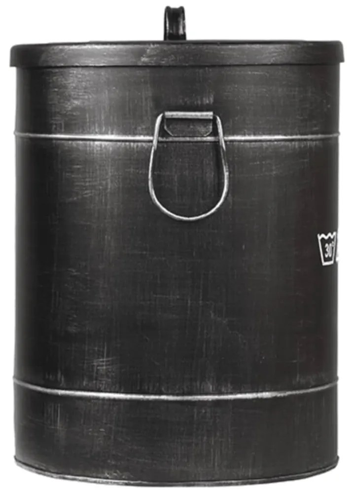 LABEL51 Καλάθι Απλύτων Χρώμα Αντικέ Μαύρο 32 x 32 x 43 εκ. M