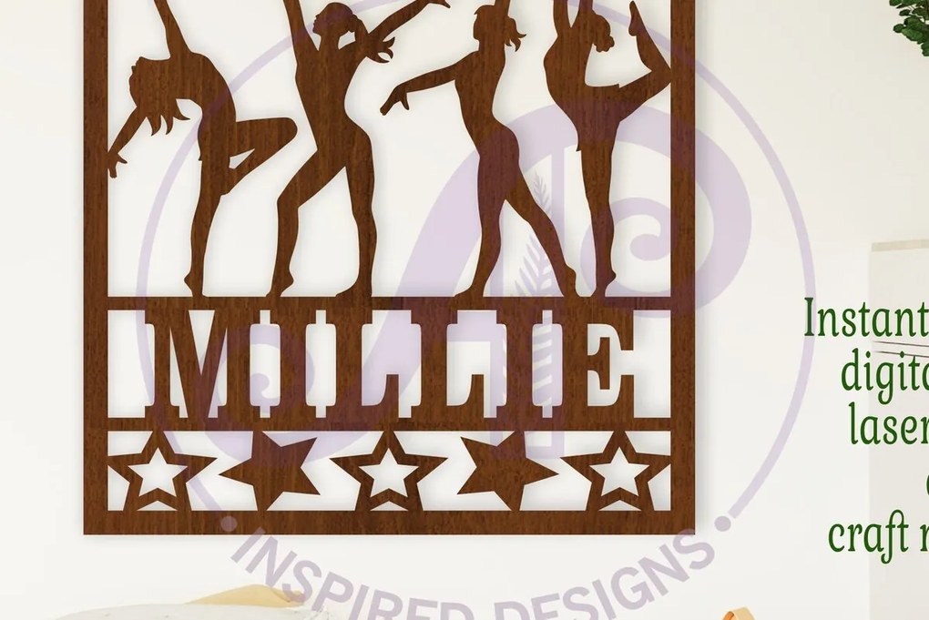 Intra απο ξύλο plywood 3mm-4mm πάχος - Dancers Square Name Wall Art Sign, Δίασταση 40x50 cm INTRAFABR-113348350